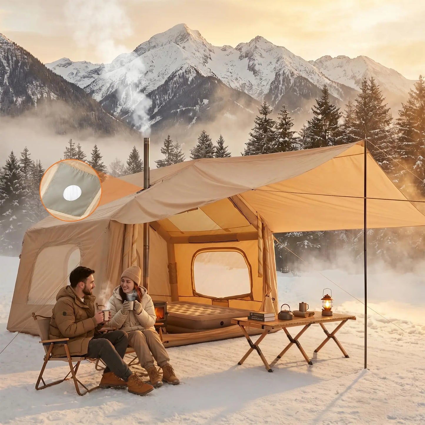 Spacious Inflatable Camping Tent for 6 People With Quick Setup Skylight Canopy