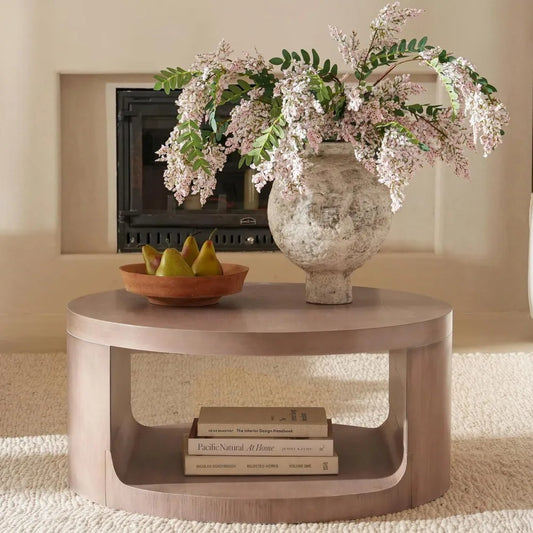 Coffee Table With Storage Two Tier Circle Wood Center Tables