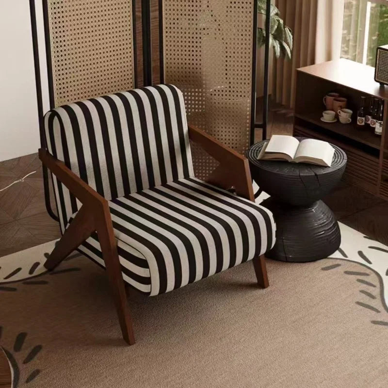 Wooden Frame Fabric Armchair Single Seat Lounge Chair