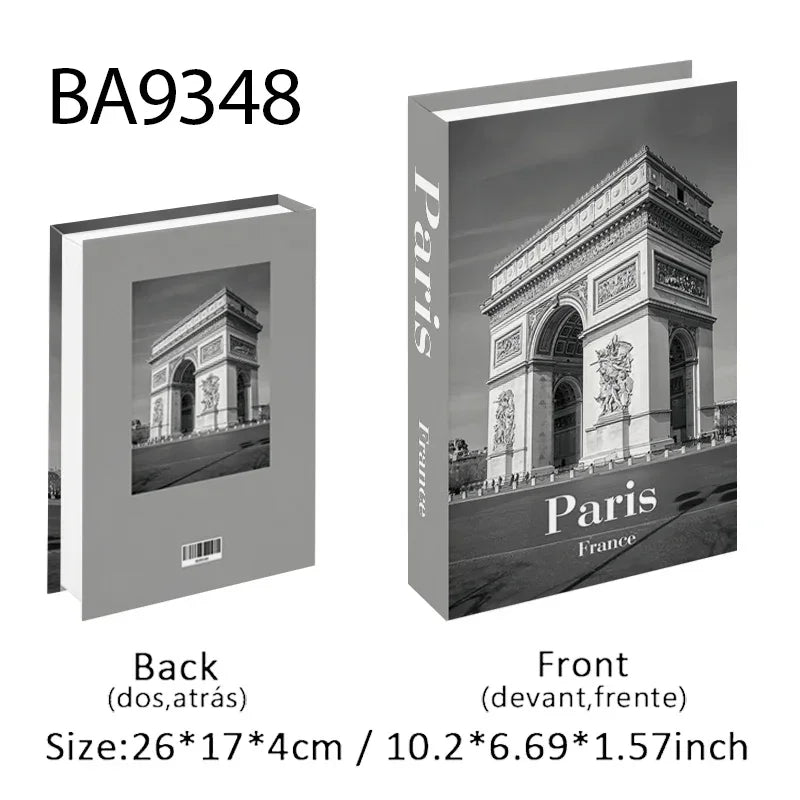 Open Luxury Fake Book Storage Box Paris Home Decor