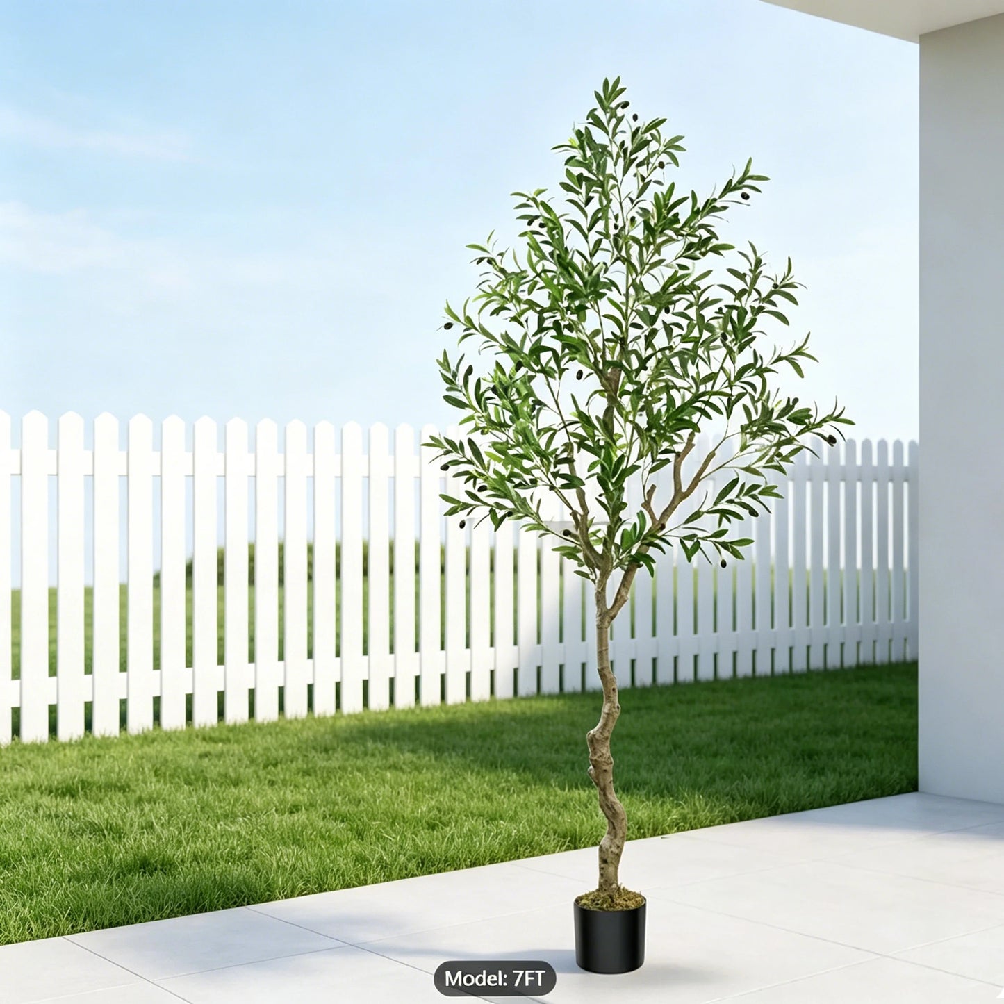 Artificial Olive Tree In Black Pot With Realistic Fruits For Indoor Decor