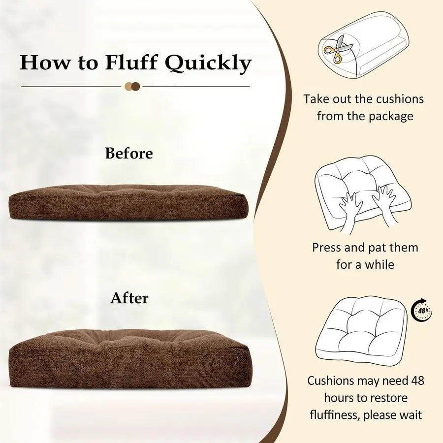 Tufted Non Slip Chair Cushions 4 Pack For Dining Chairs