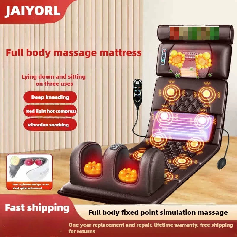 JAIYORL Electric Full Body Massage Mattress With Heating Hand Control
