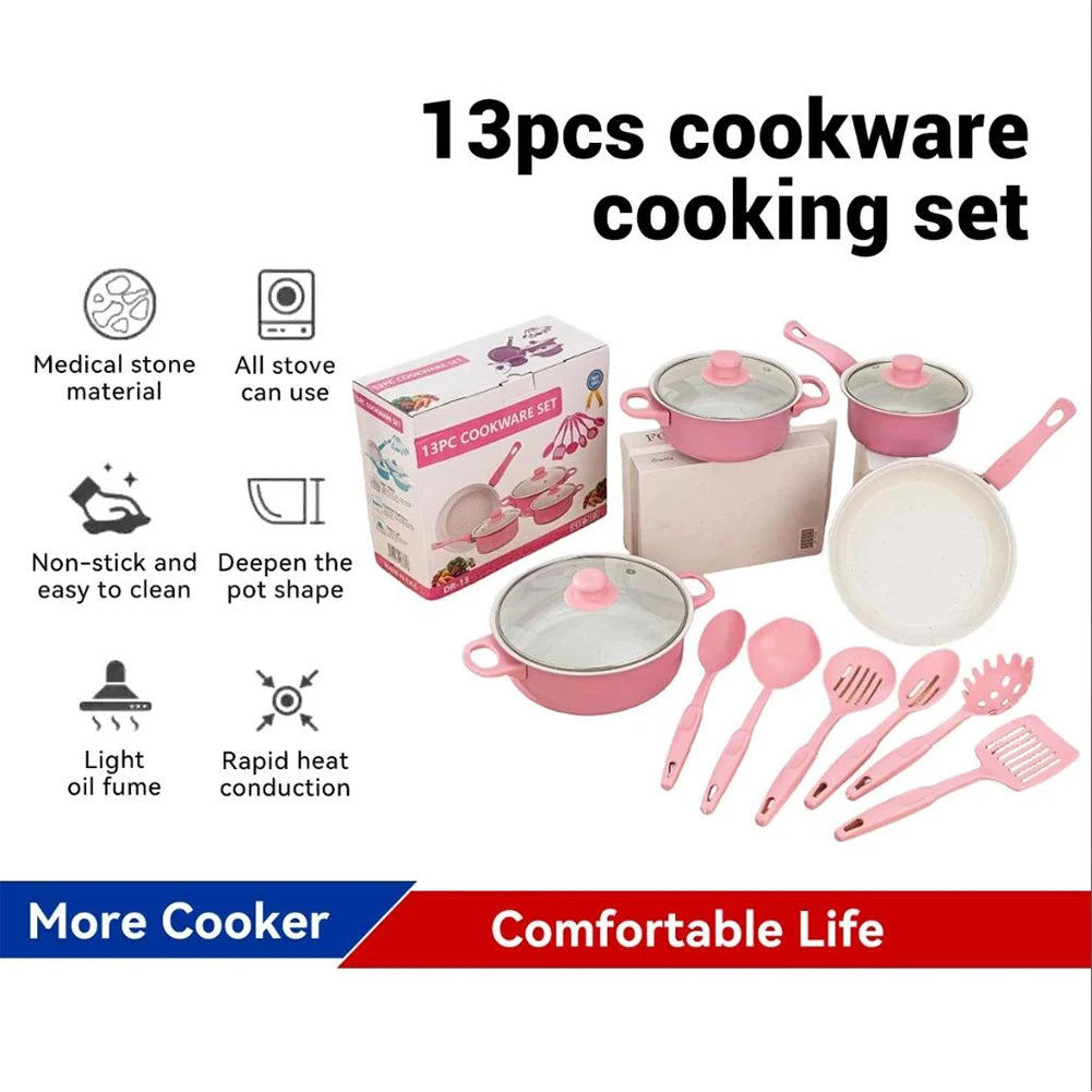 APWIKOGER 12-Piece Maifan Stone Nonstick Frying Pan Set With Lid