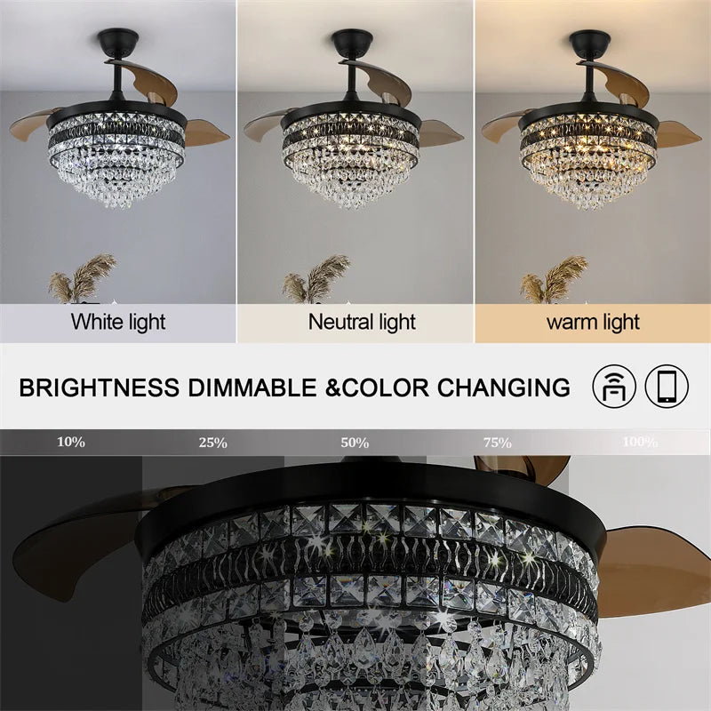 GreeLustr Smart LED Ceiling Fan Light With Remote 6 Speeds