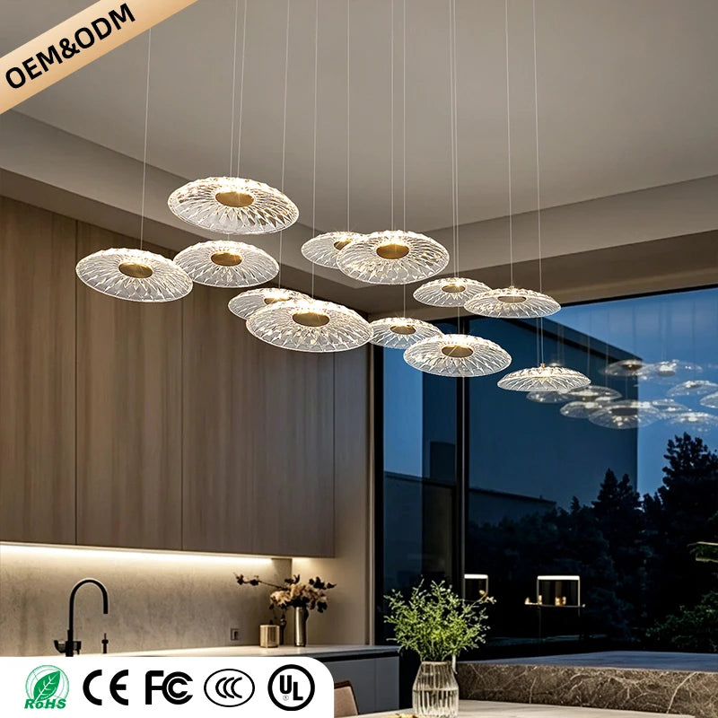 Yingxuan Modern Glass Pendant Light For Dining Room