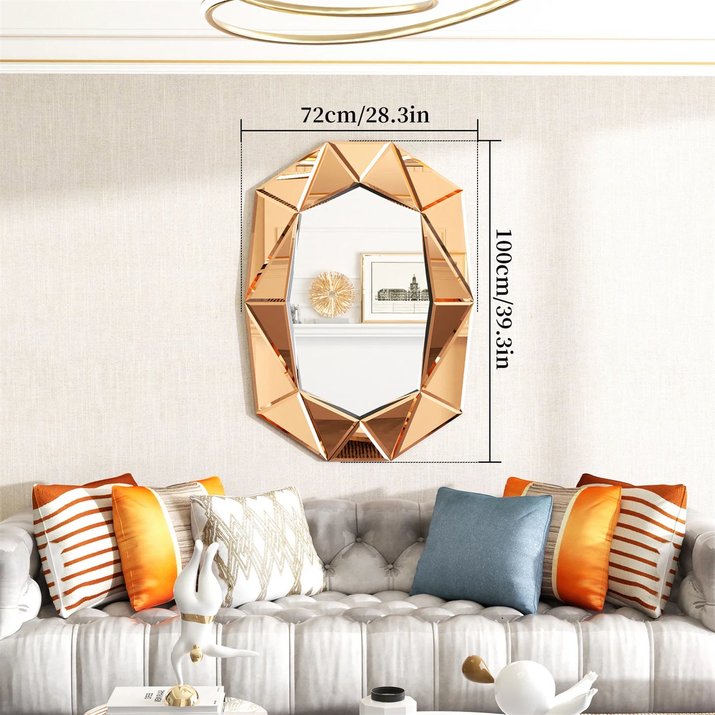 Asymmetrical Decorative Wall Mirror For Living Room And Bedroom Venetian