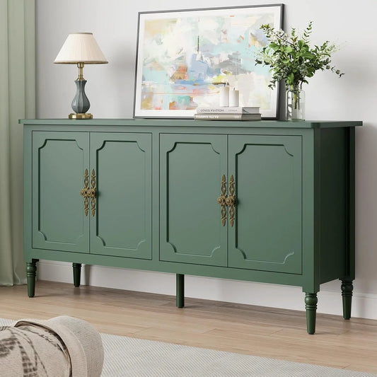 Modern Sideboard Buffet Cabinet With Adjustable Shelves And Carved Handle