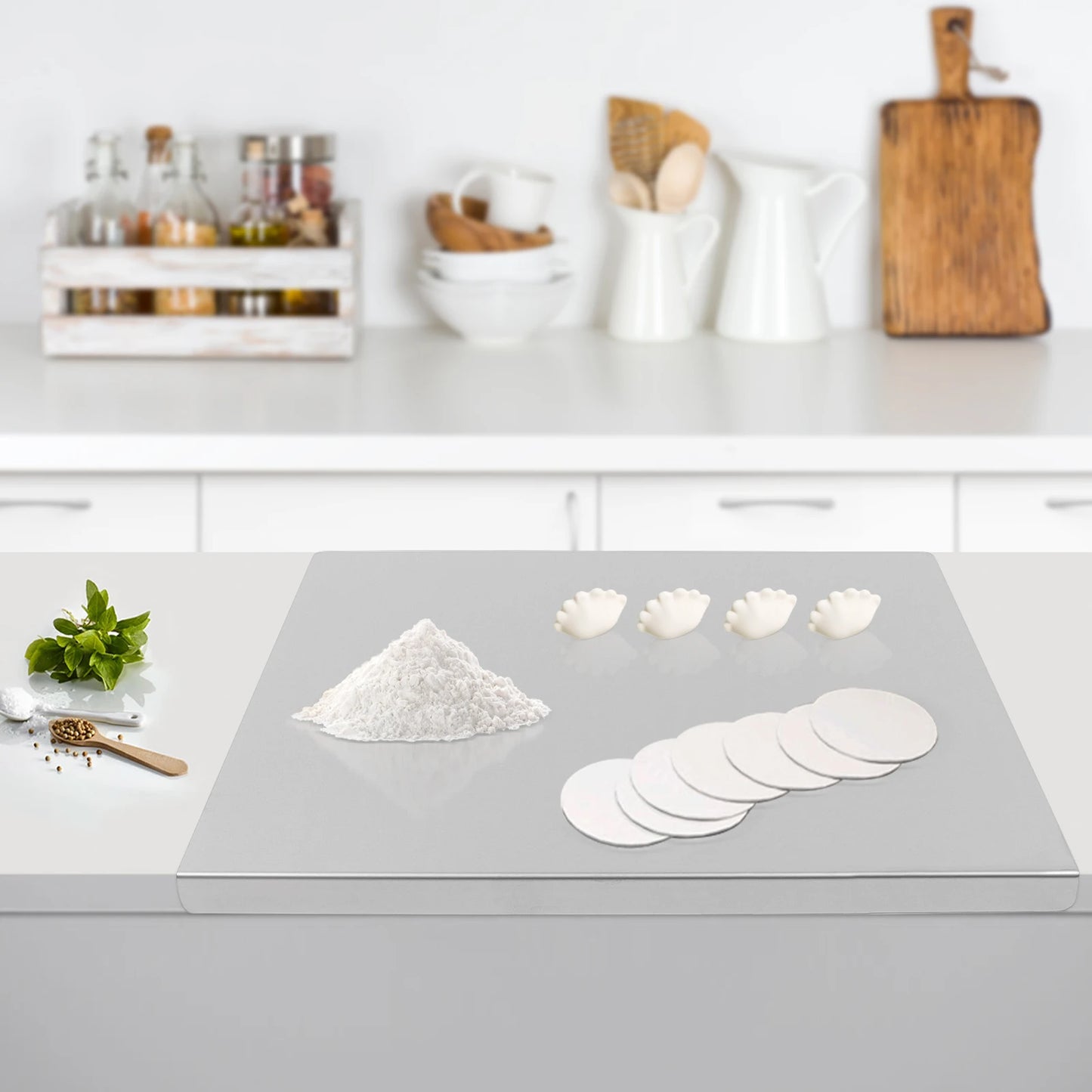 Stainless Steel Chopping Board With L Shaped Edge