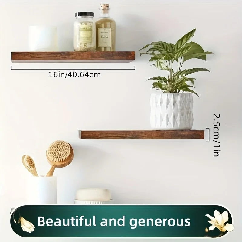 Wood Wall Mounted Shelf For Living Room Modern Minimalist Design