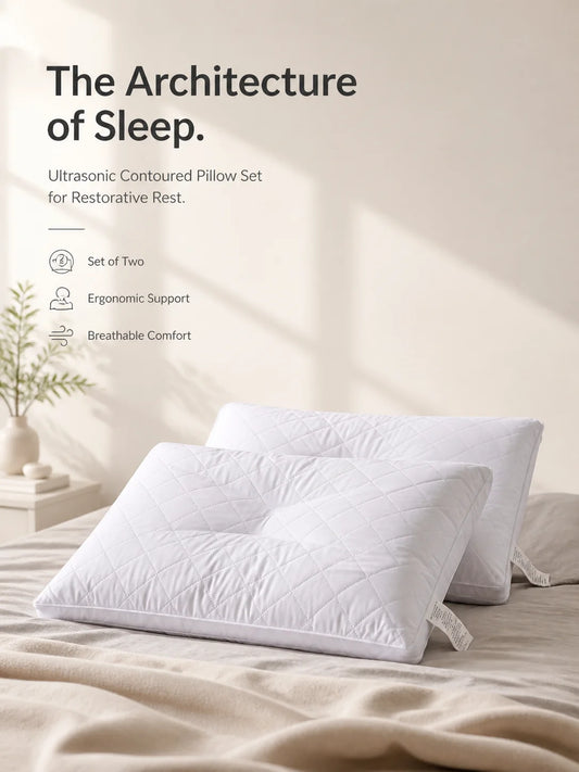 easYum Ergonomic Pillow Set Of Two For Comfortable Support