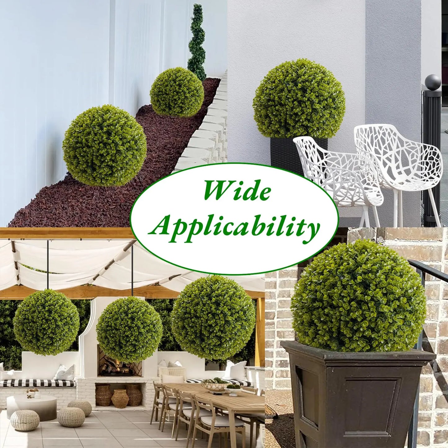 Studyset Topiary Balls Outdoor Set of 2 Artificial Cedar Balls for Decor