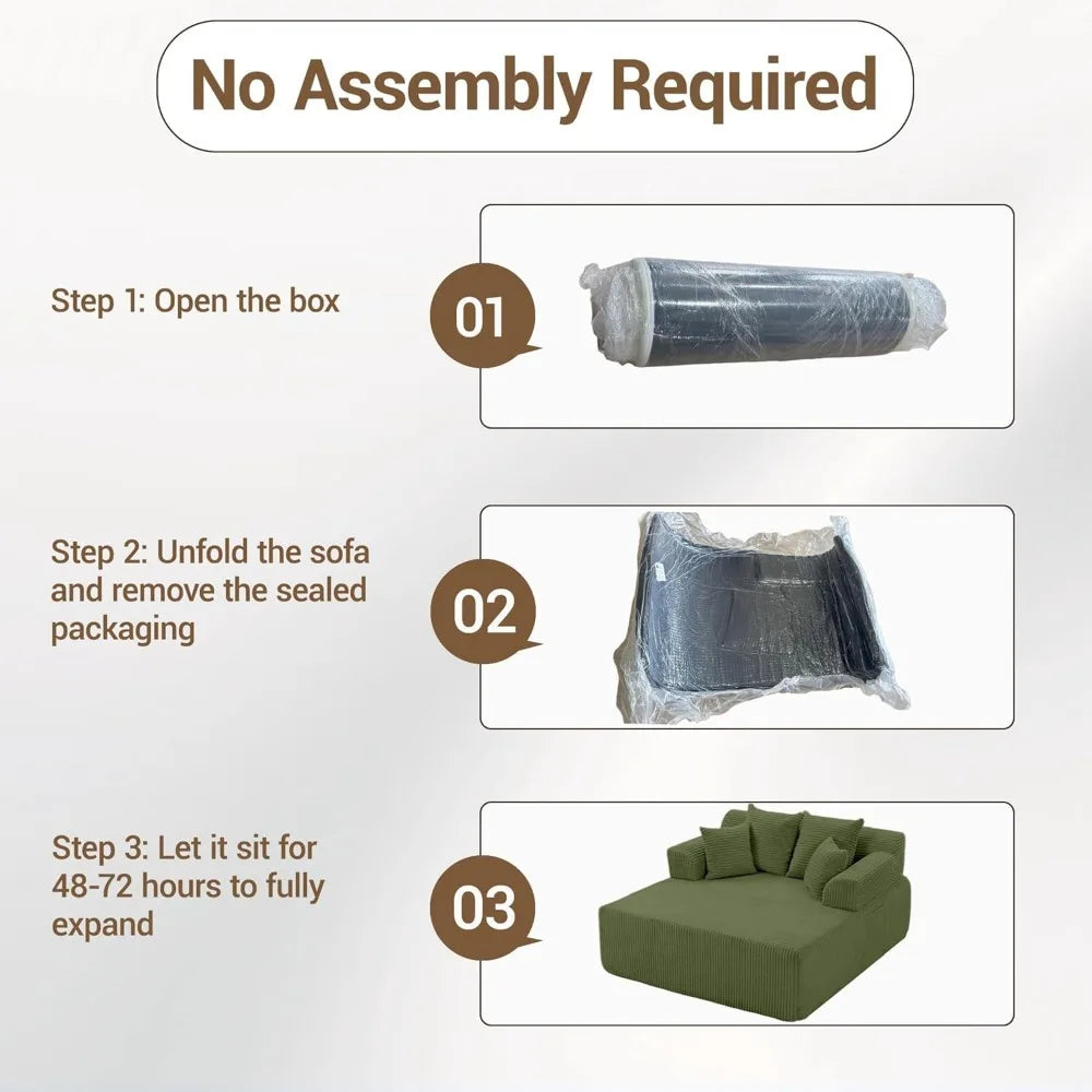 Chaise Lounge Chair Sofa Bed With Armrests And Pillows