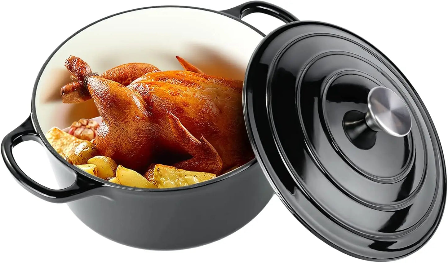 XIUWO Enameled Cast Iron Dutch Oven With Lid Nonstick For Bread Baking