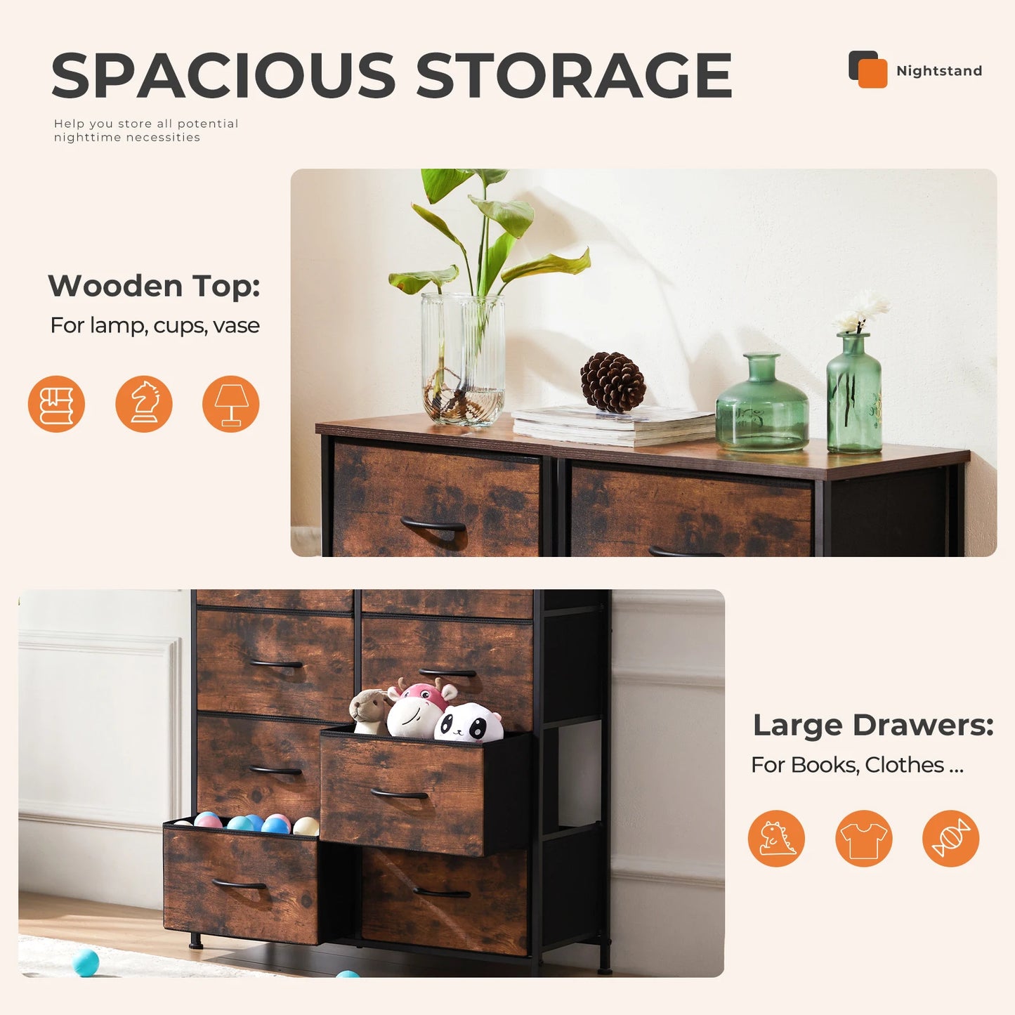 MCQ Eight Drawer Cabinet For Living Room Minimalist Metal Storage