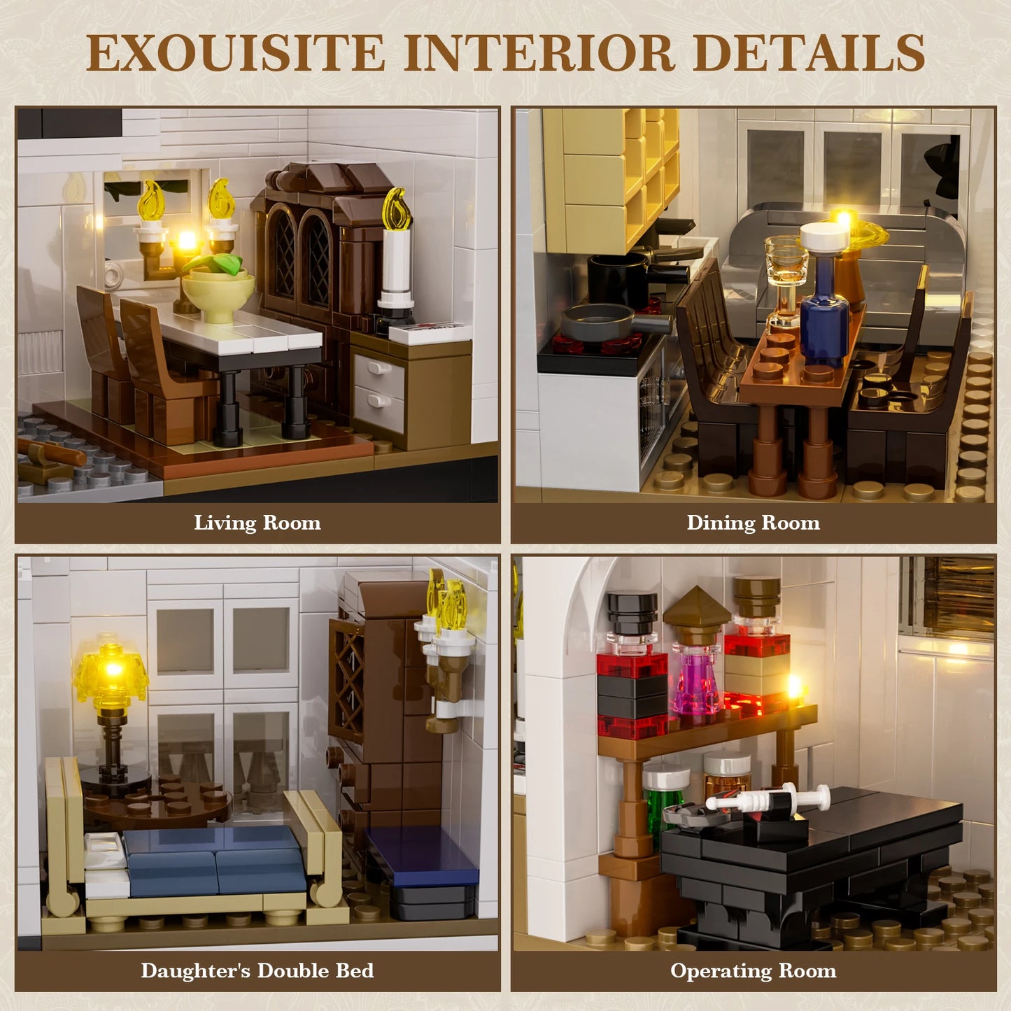 Owens House Victorian Building Set With LED Light Home Decor