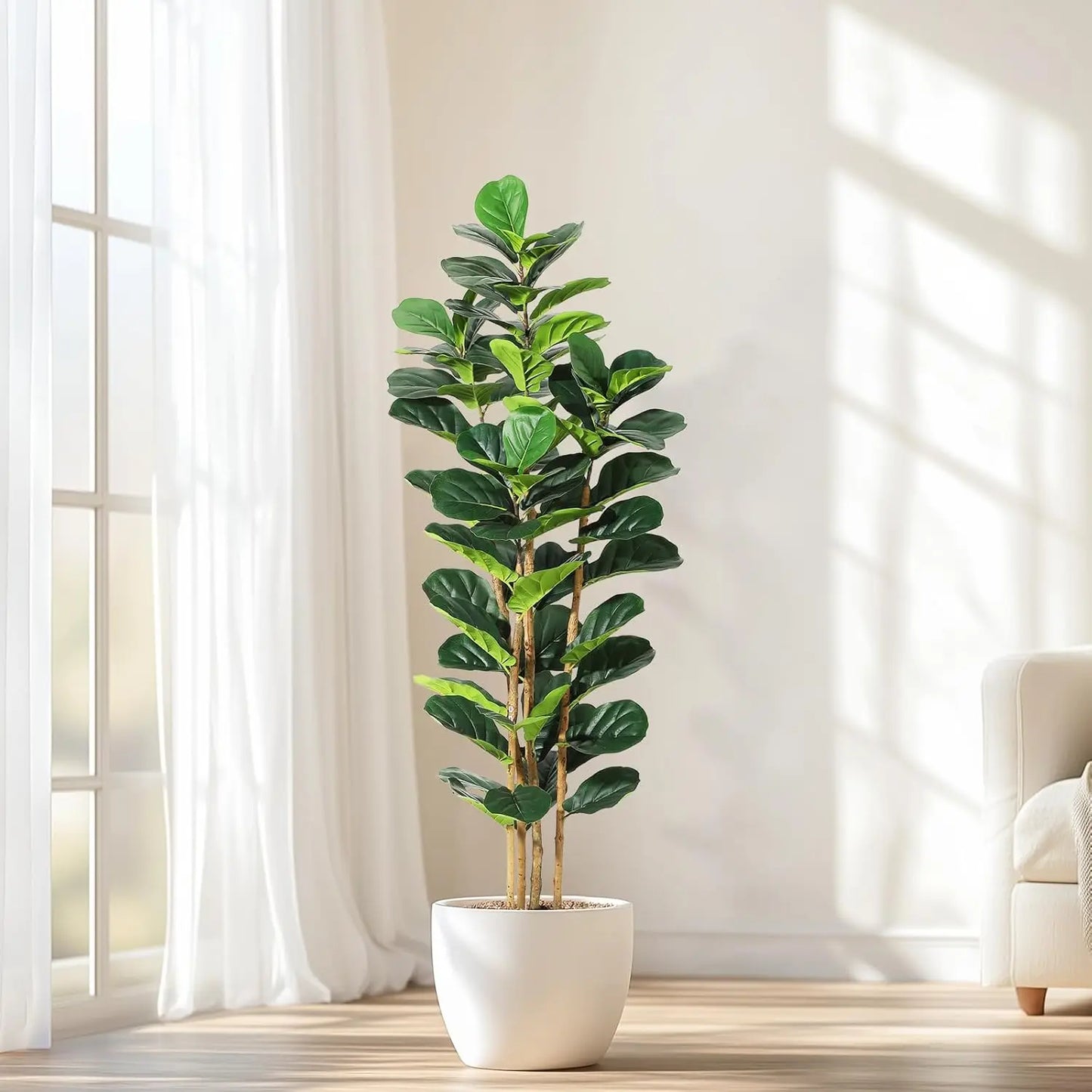 HiMISS Artificial Fiddle Leaf Fig Tree With Pot Decor