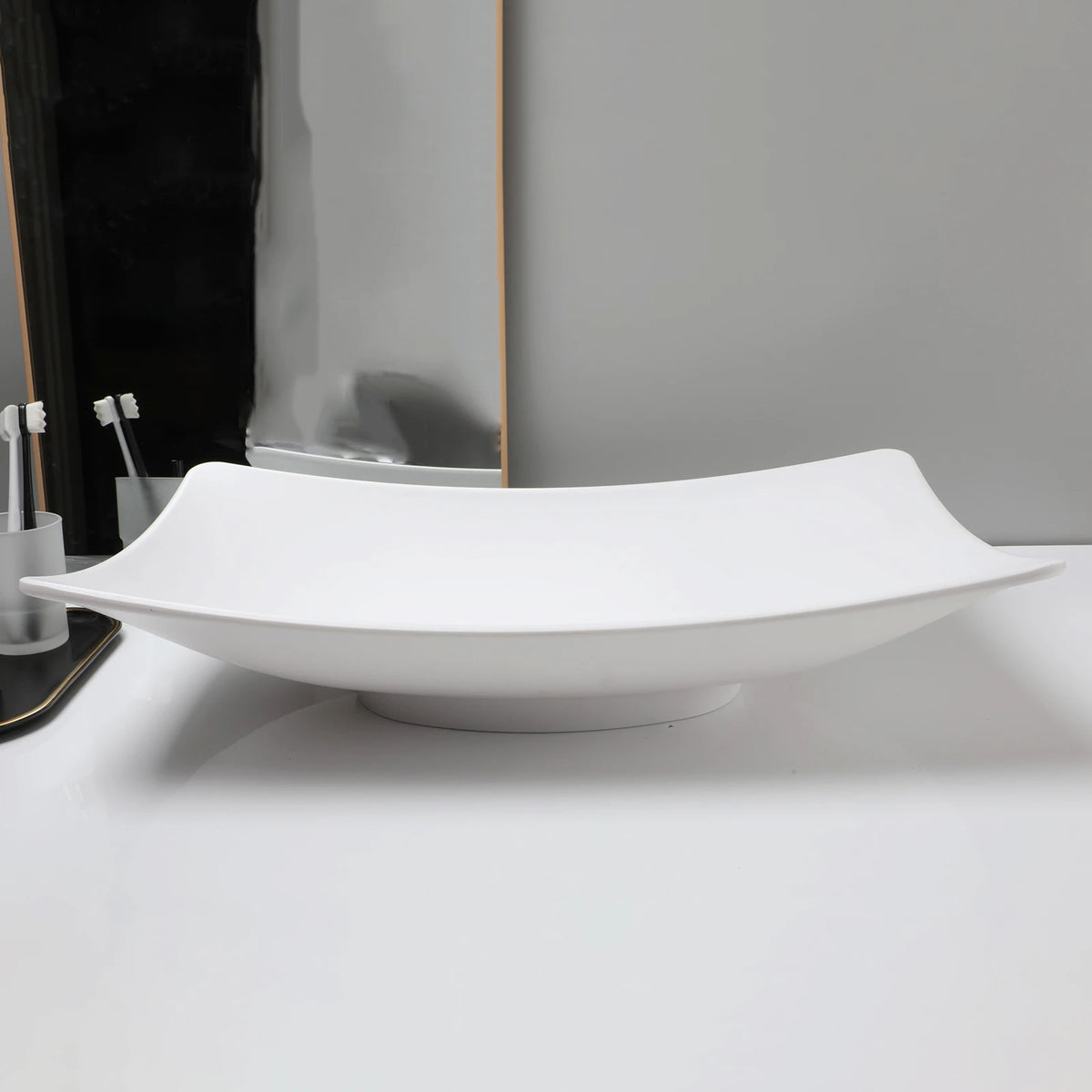 Mekkhala Rectangular Stone Resin Vessel Bathroom Sink