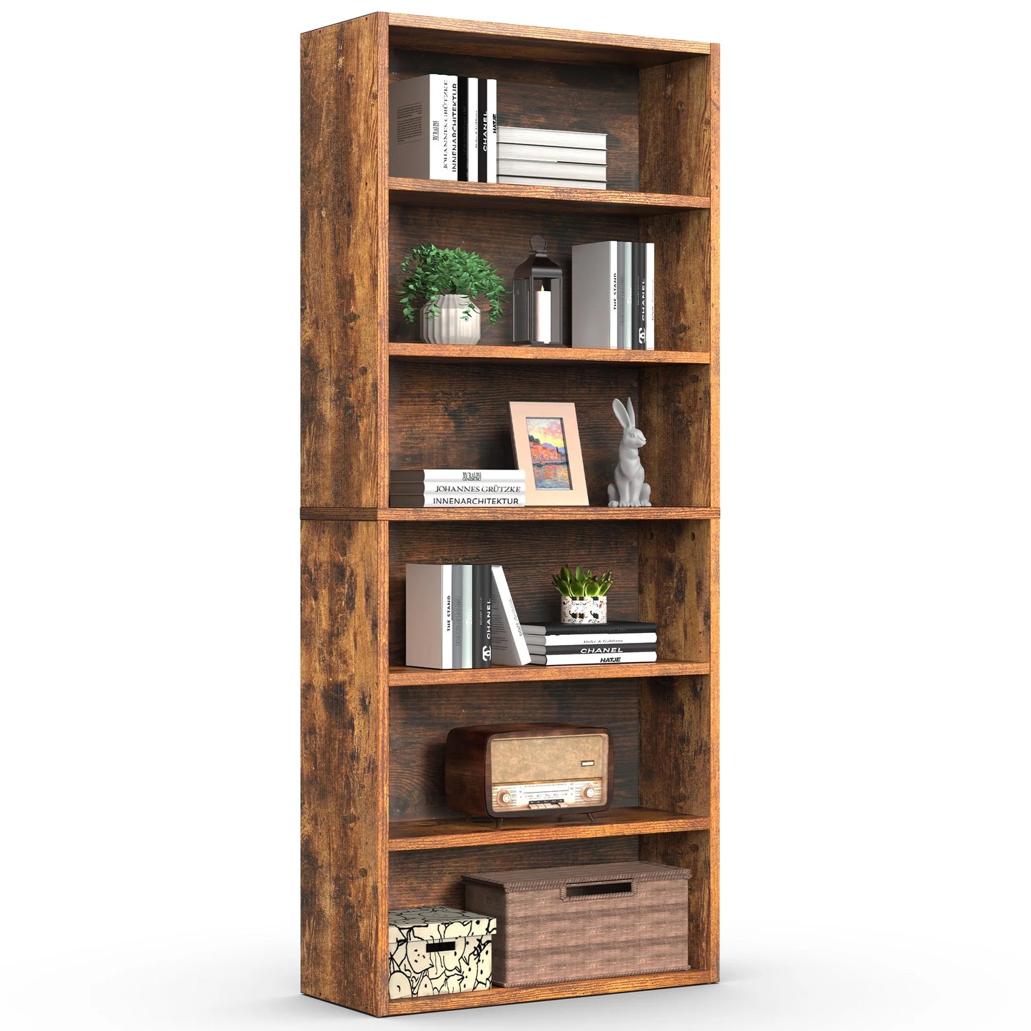 MCQ Wood Shelf Bookcase Open Display Storage For Home