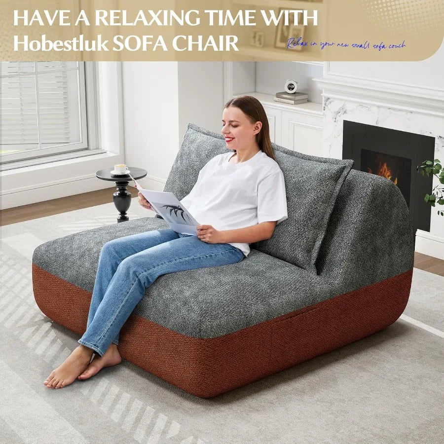 XIUWO Armless Loveseat Sofa For Narrow Spaces And Comfort