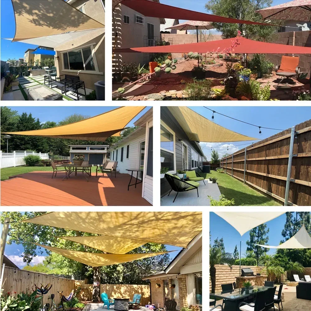 Triangle Sun Shade Sail Canopy UV Block Sunscreen Sunsail For Outdoor Patio