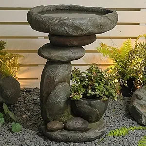 Tall Outdoor Fountain Resin Fiberglass Garden Patio Yard No Pump