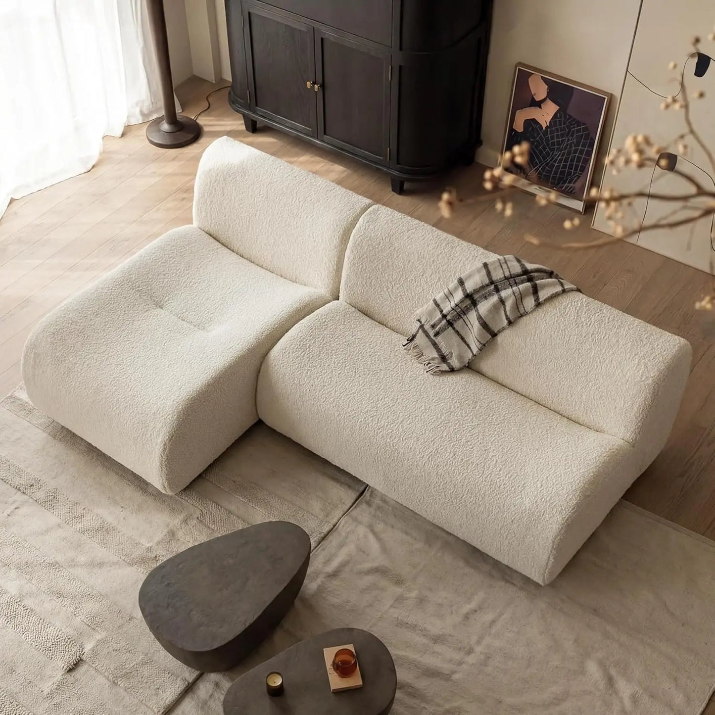 MOYU Modular Sectional Sofa With Reversible Chaise Set Modern Comfort