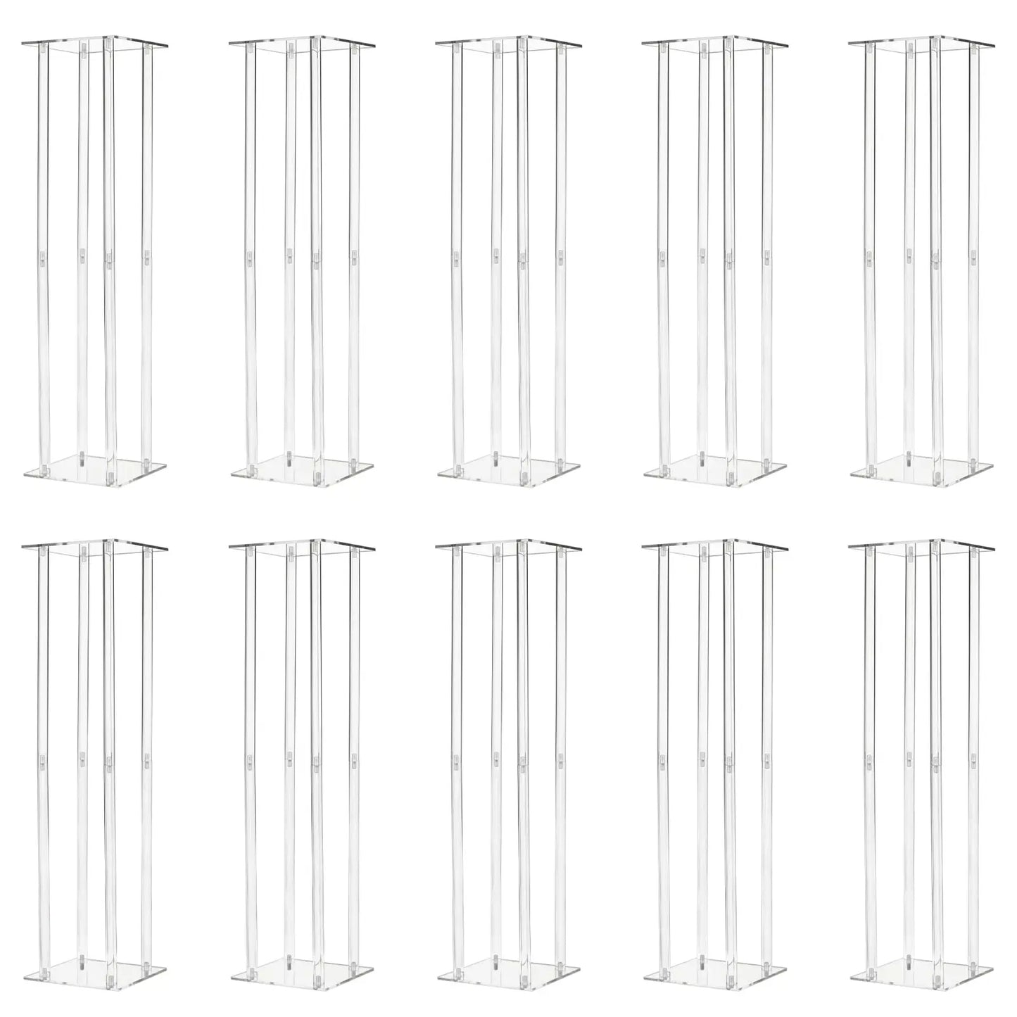 10 Pcs Acrylic Vase Column Stand Centerpiece For Wedding Decoration