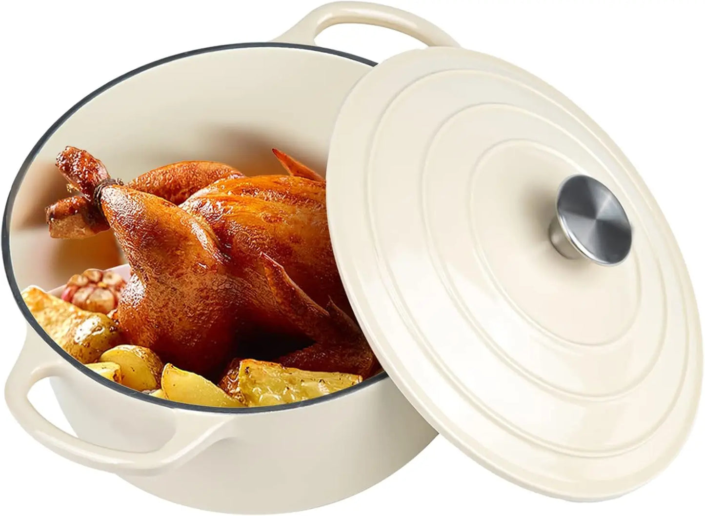 XIUWO Enameled Cast Iron Dutch Oven With Lid Nonstick For Bread Baking