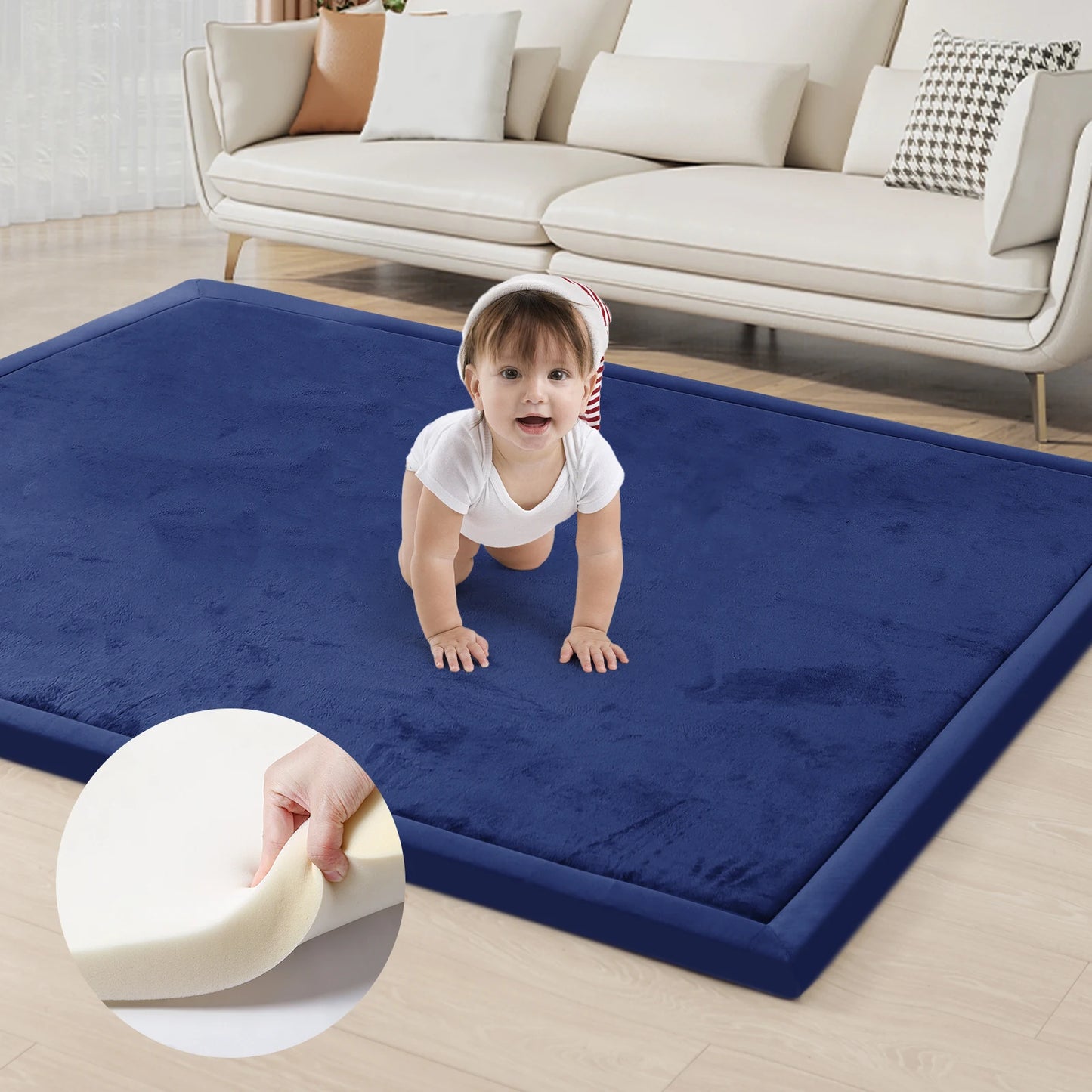PaPaMat Memory Foam Playpen Mat Carpet With Non Slip Bottom