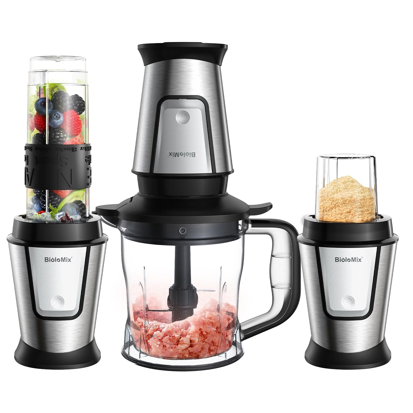 Biolomix 3 In 1 Multifunction Food Processor 700W Juicer Blender