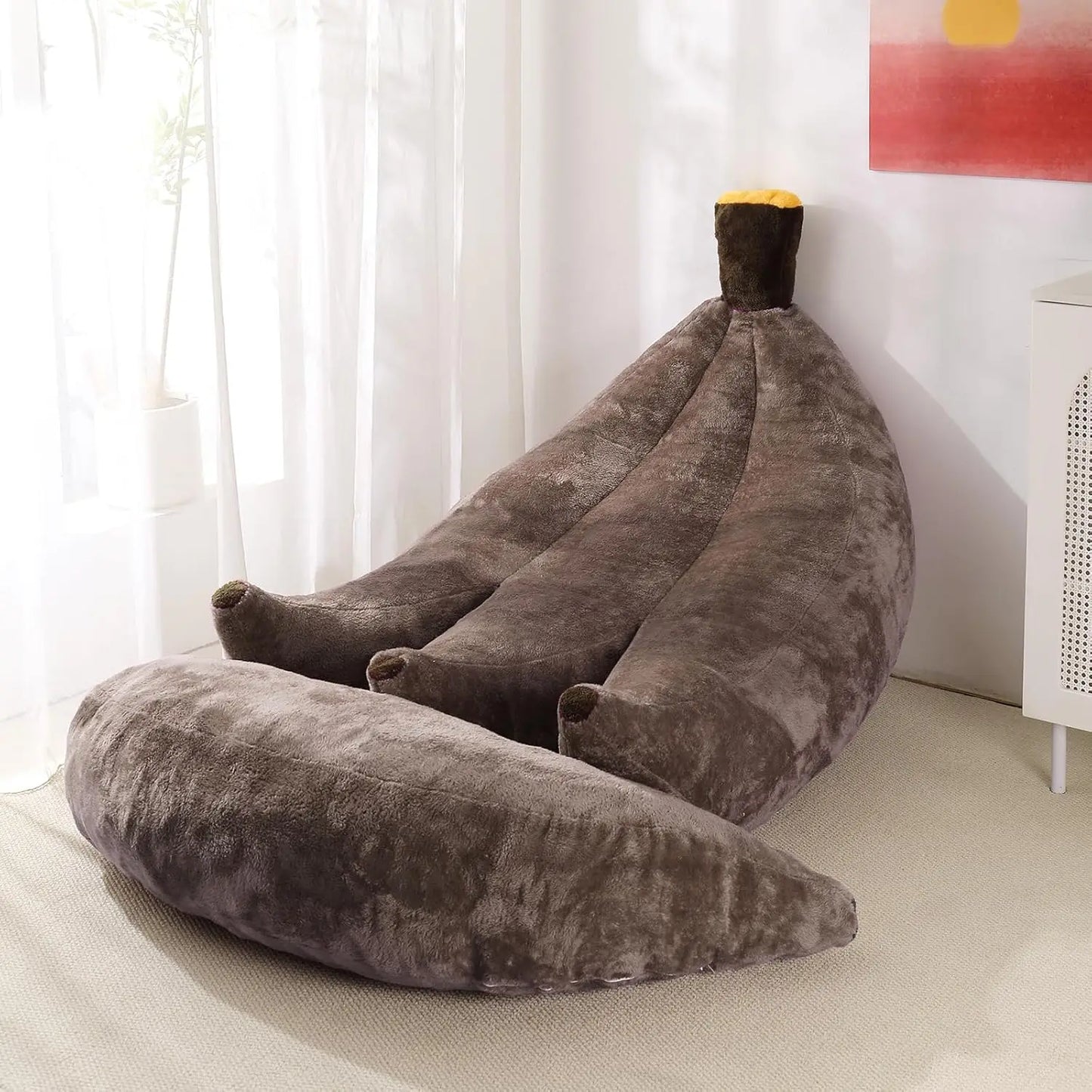 Banana Bean Bag Chair With Ottoman Floor Lounger For Teens