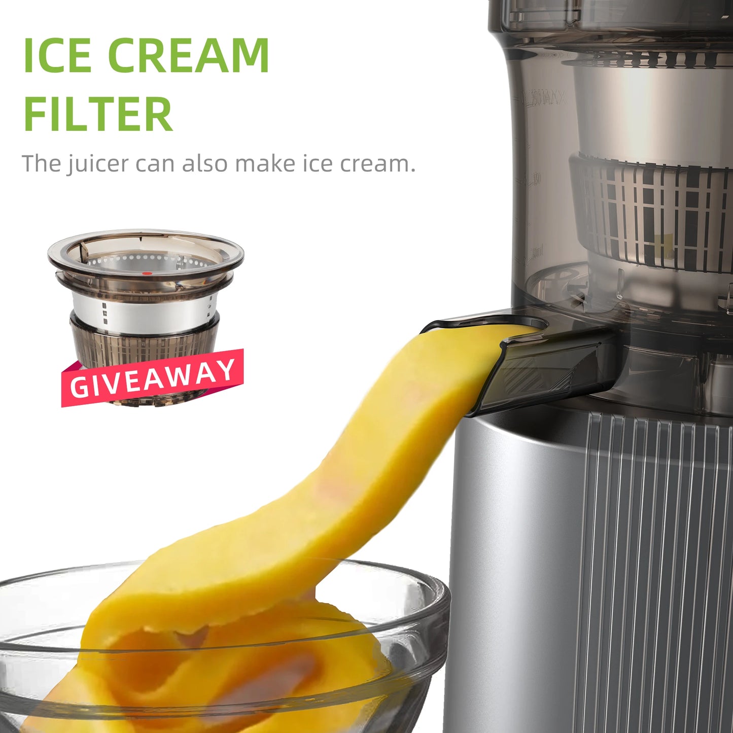 Biolomix Cold Press Juicer Slow Masticating Extractor For Whole Fruits