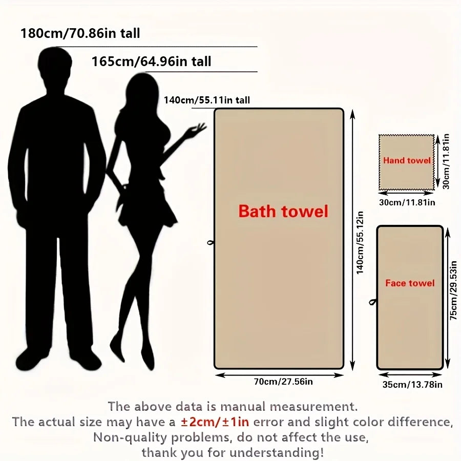 Cotton Bath Towel Set Includes Two Large Towels Highly Absorbent