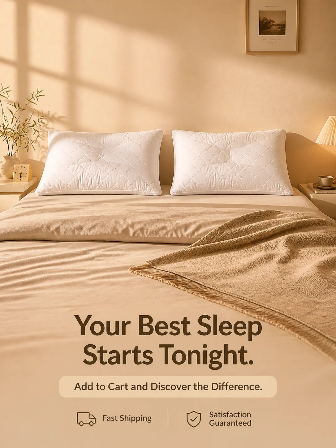 easYum Ergonomic Pillow Set Of Two For Comfortable Support
