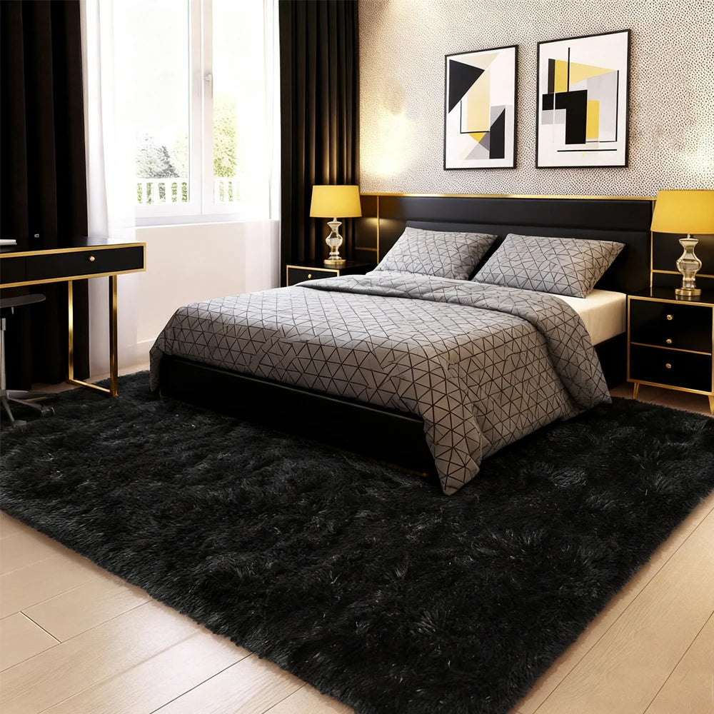 Fluffy Faux Sheepskin Shag Rug for Living Room and Bedroom