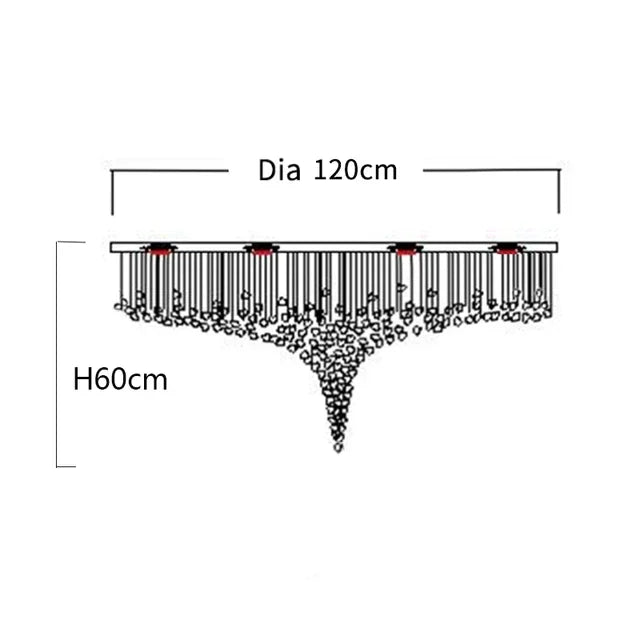 Crystal Stone Hanging Lamp Chandelier For Living Room
