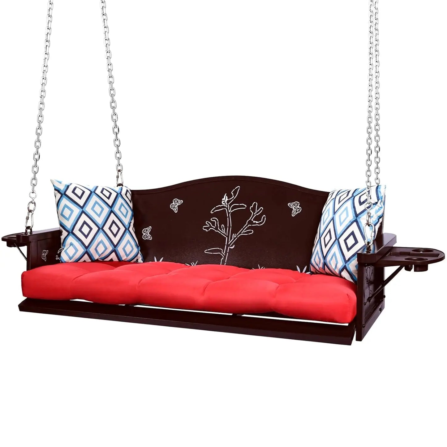 Metal Porch Swing Heavy Duty Cushions And Rust Resistant Chains