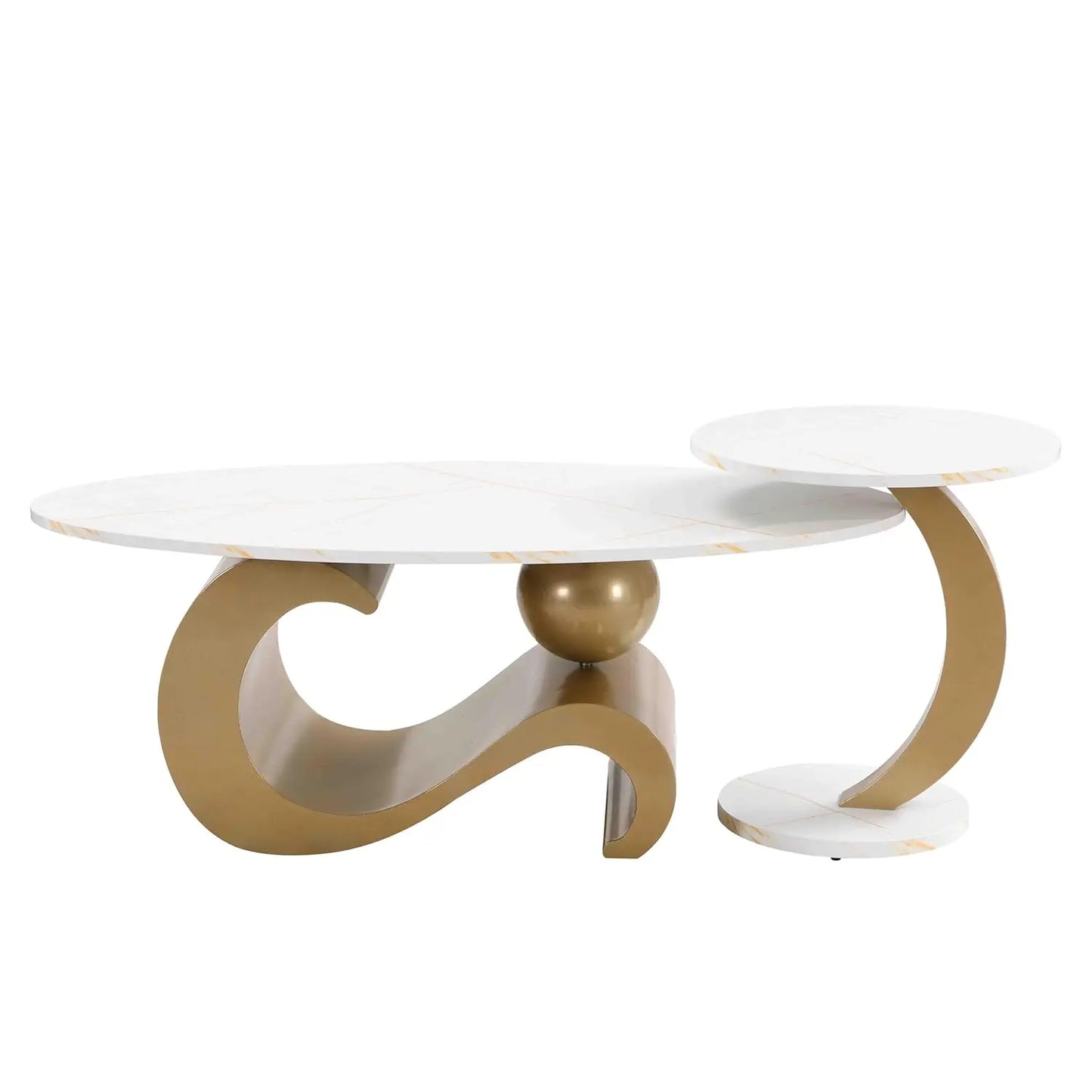 Modern Coffee Table With Stainless Steel Pedestal Luxury