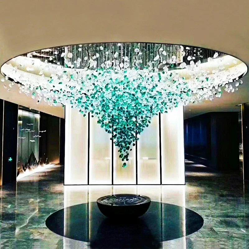 Crystal Stone Hanging Lamp Chandelier For Living Room