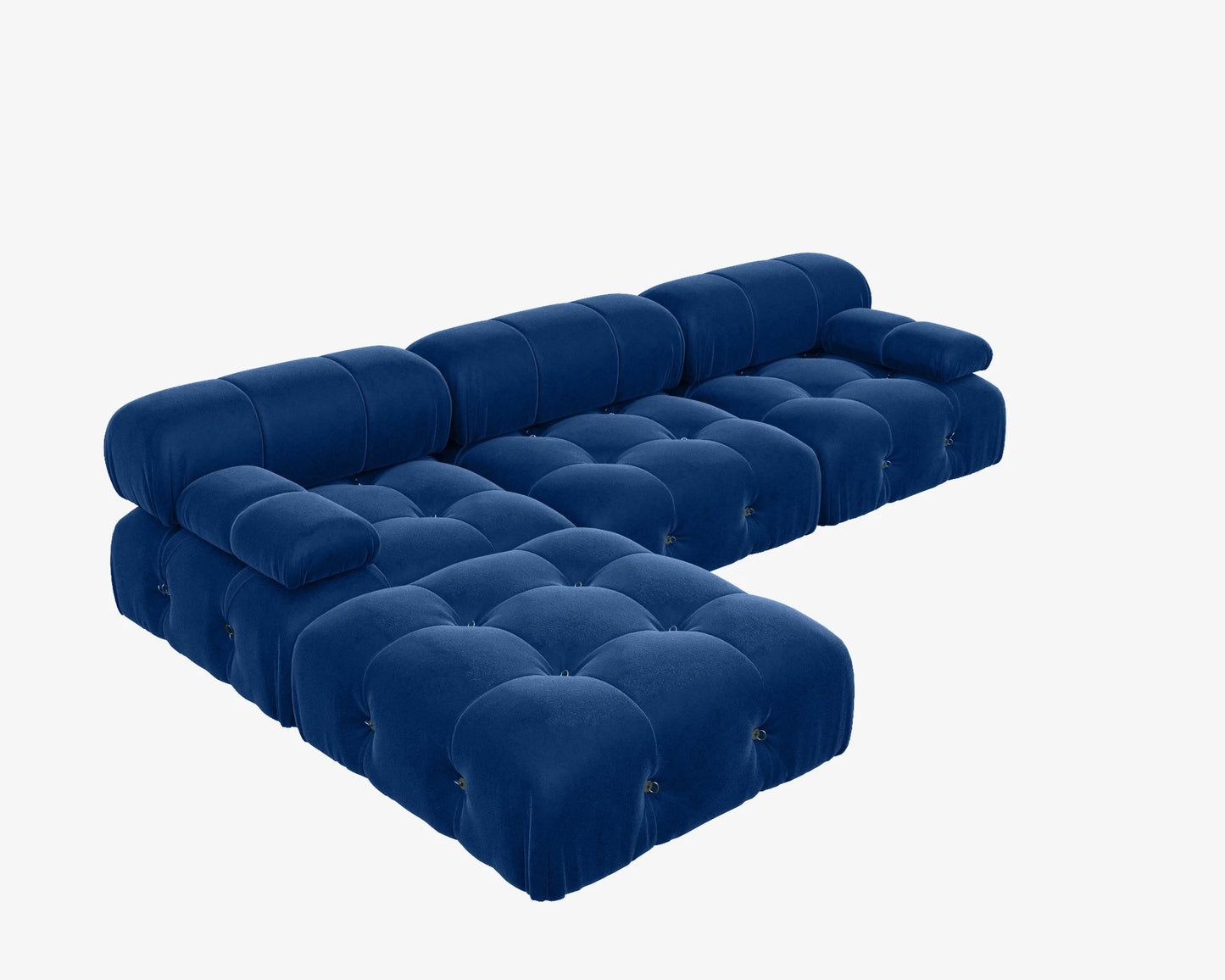 Sdorens L-Shaped Velvet Sectional Sofa With Reversible Ottoman