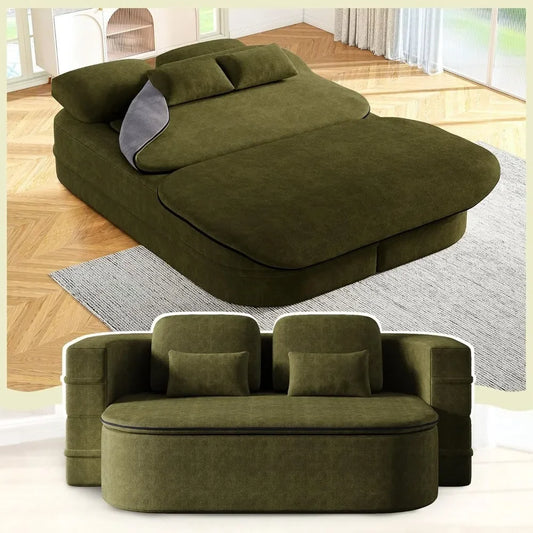 Convertible Sleeper Sofa Bed Futon Couch Folding Chenille Modern