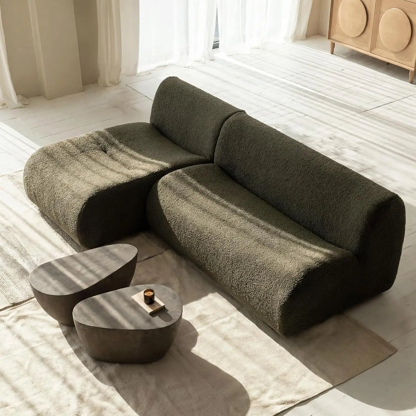 MOYU Modular Sectional Sofa With Reversible Chaise Set Modern Comfort