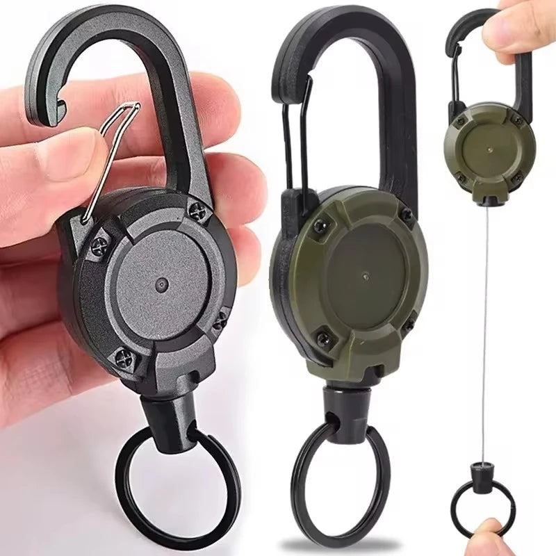 Retractable Heavy Duty Pull Reel Carabiner With Steel Wire Rope