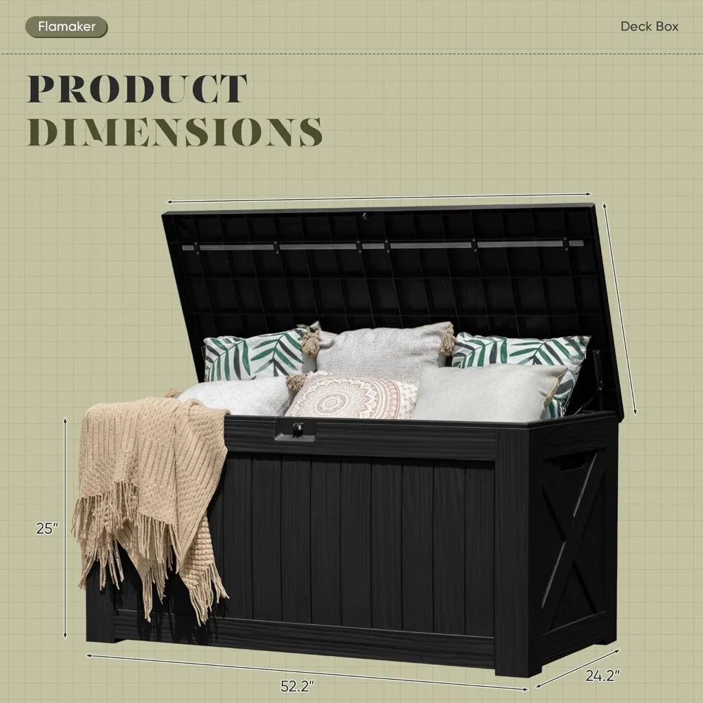Resin Deck Box Outdoor Storage Box Imitation Wood Resin