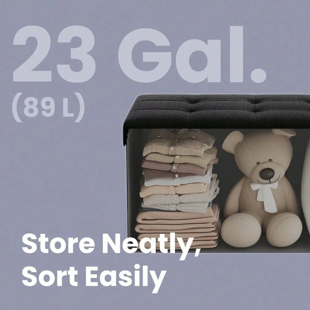 Storage Ottoman Bench For Shoes MDF Nonwoven Fabric