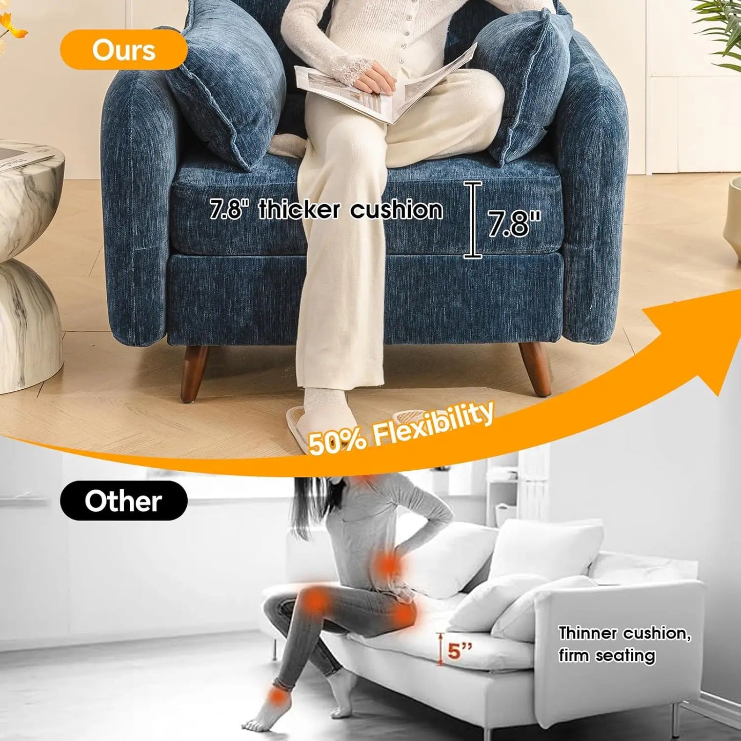 MOYU Accent Chair With Ottoman Storage Living Room