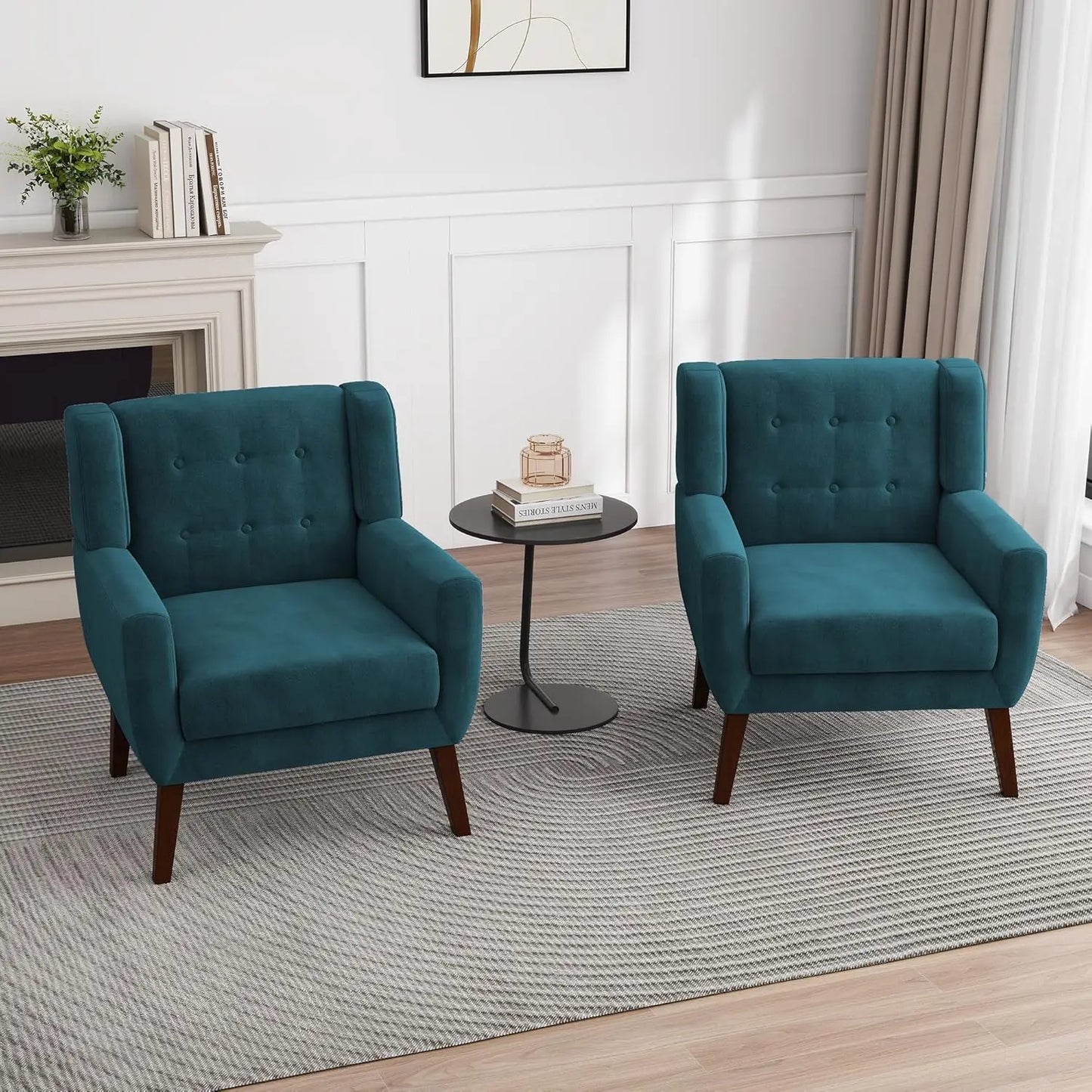 PU Leather Accent Chairs Set Of 2 Modern Armchairs