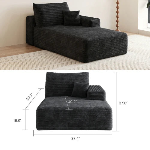 YQXH Cloud Style Sectional Sofa With Velvet Memory Foam Cushions