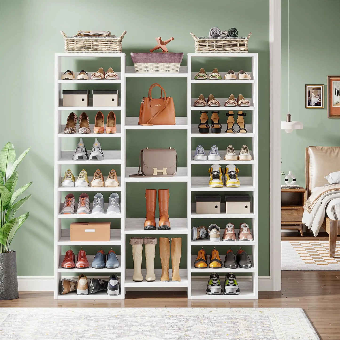 Tribesigns 14-Tier Freestanding Shoe Rack Storage Cabinet
